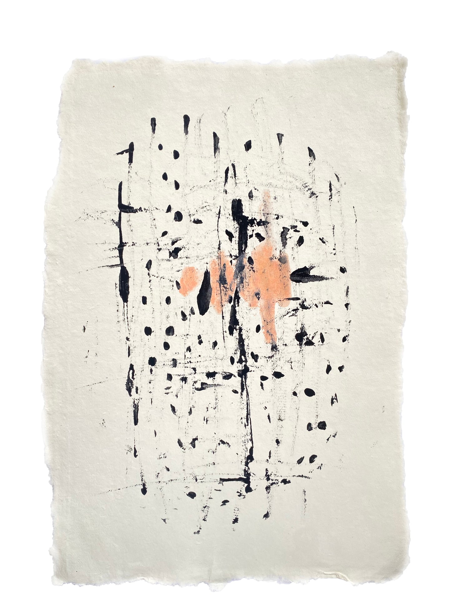 Abstract Primal Original Art on Handmade Paper
