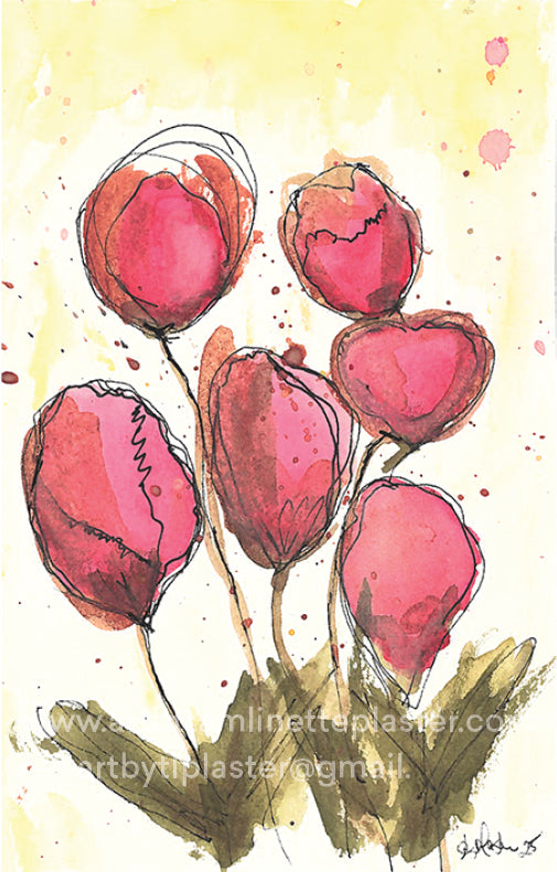 Pink Poppies No.2 Original Painting