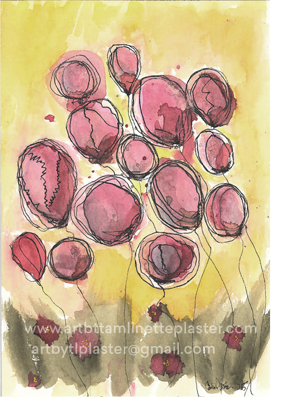 Pink Poppies No.3 Original Painting