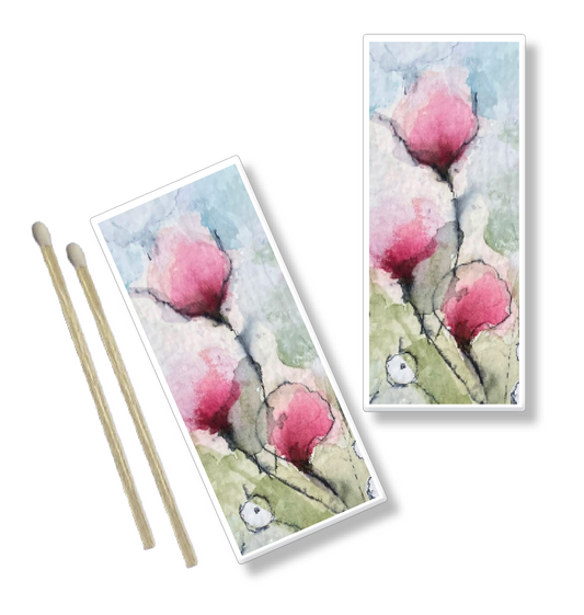Decorative Matchbox in Pink and White Blooms