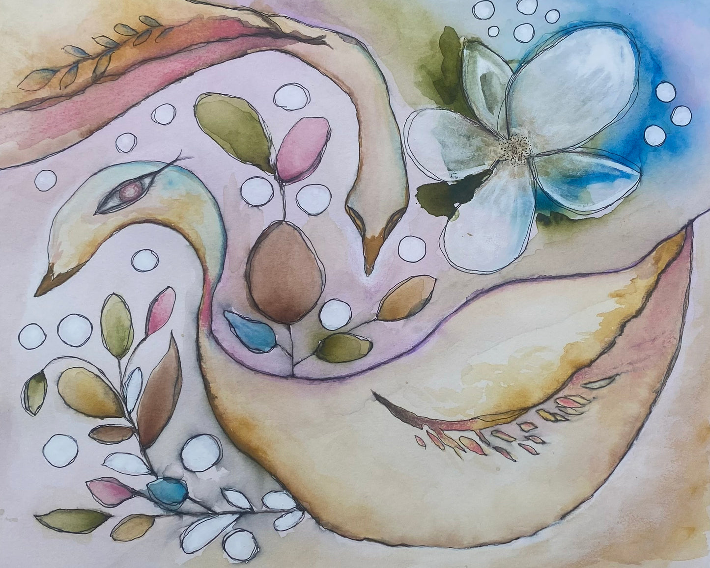 2 Swans Original Painting