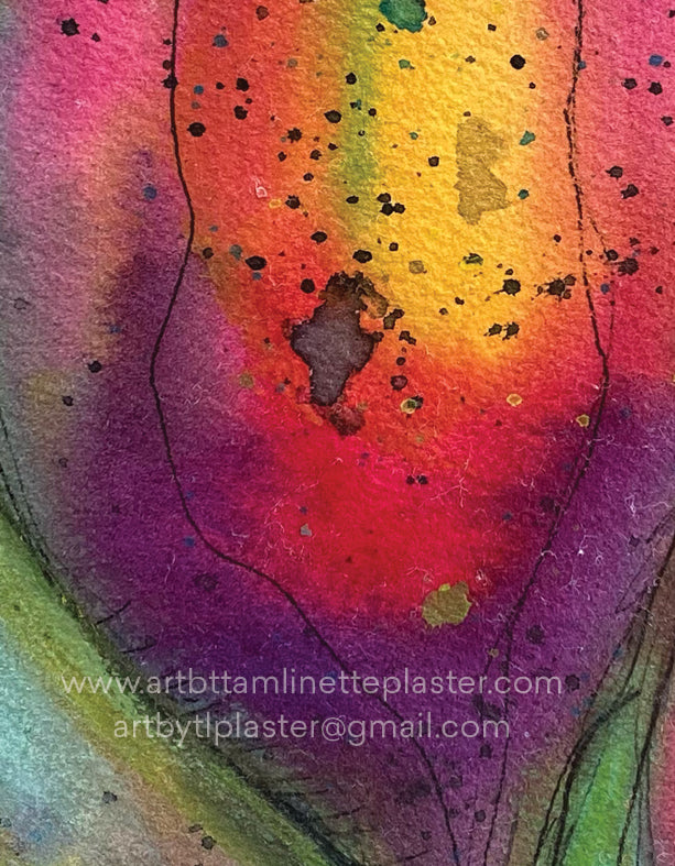 Watercolor Tulips Original Painting