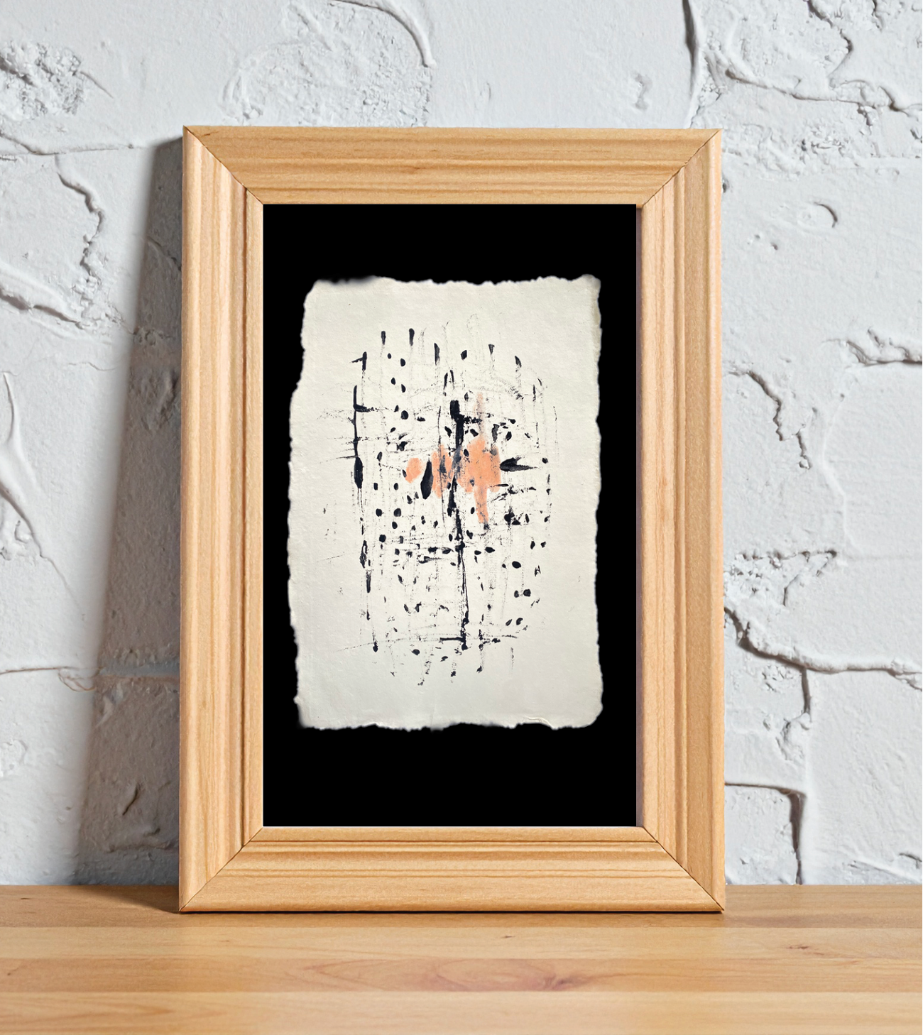 Abstract Primal Original Art on Handmade Paper