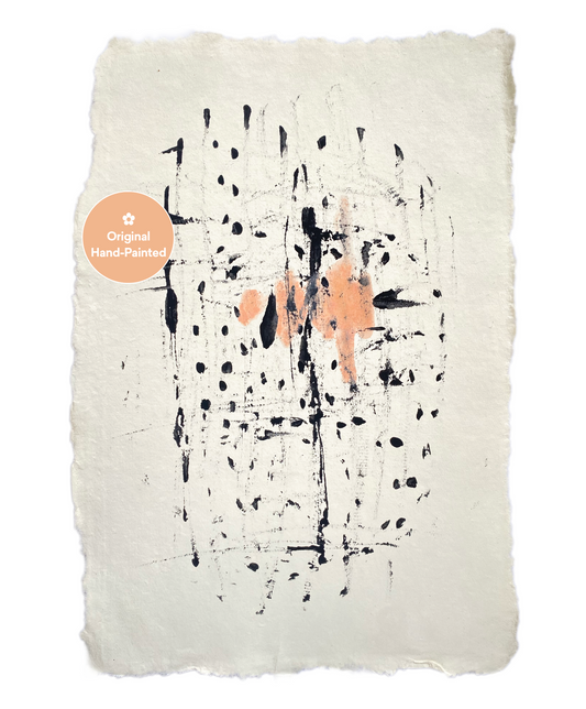 Abstract Primal Original Art on Handmade Paper