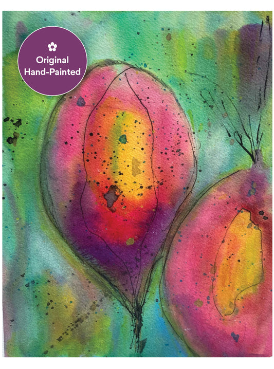 Watercolor Tulips Original Painting