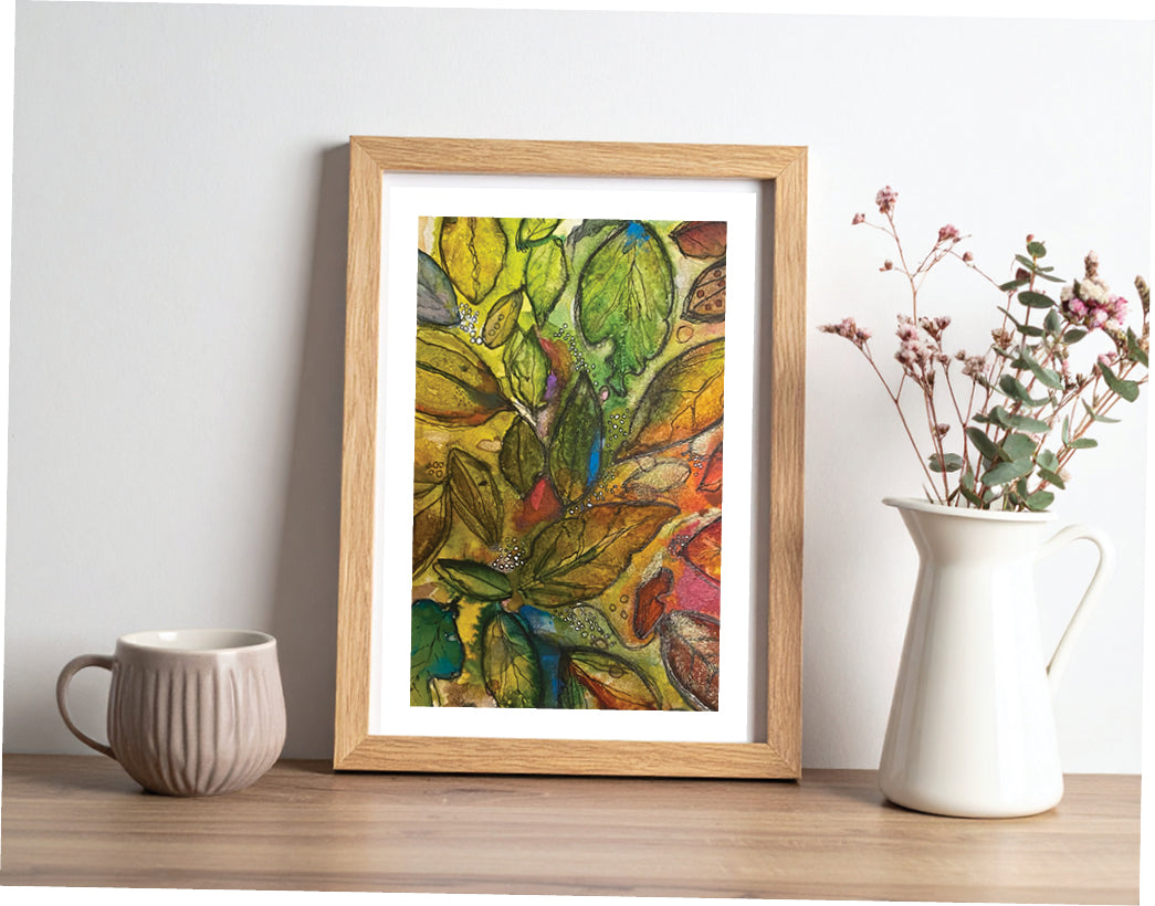Fall Leaves Watercolor & Gouache Original Painting