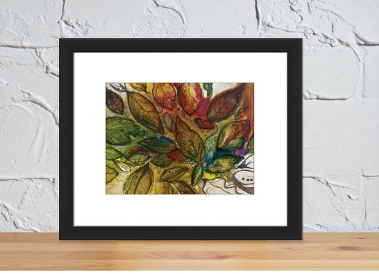 Abstract Leaves Mixed Media Giclee Fine Print