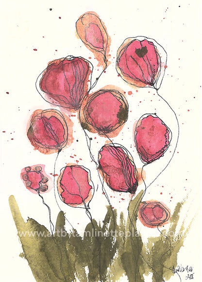 Pink Poppies No. 1 Print