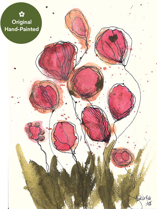 Pink Poppies No.1 Original Painting
