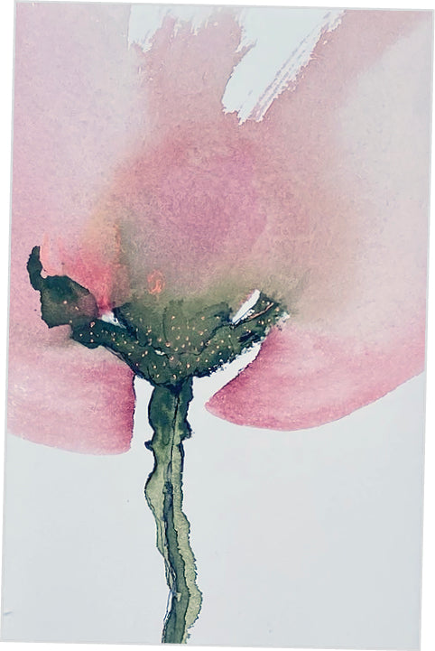Pink Bloom Watercolor Original Painting