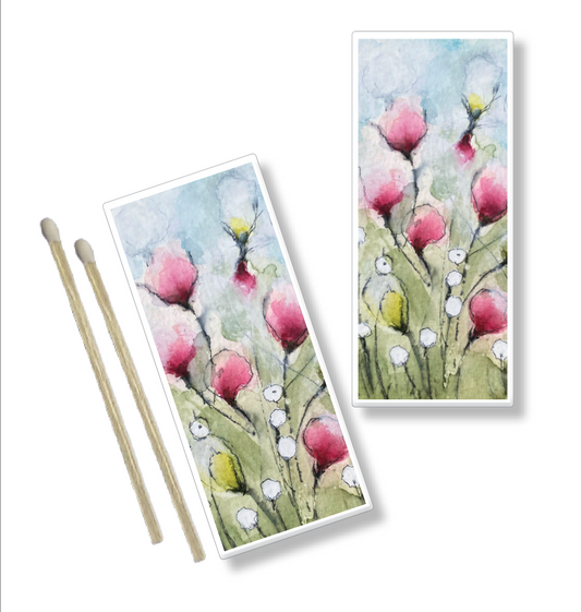 Decorative Matchbox in Pink and White Blooms