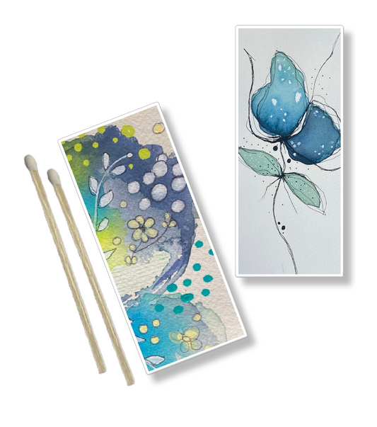 Decorative Matchbox in Bluesy Blooms & Zendangles