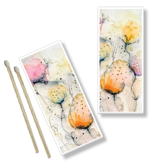 Decorative Matchbox in Pink, Orange & Yellow Blooms