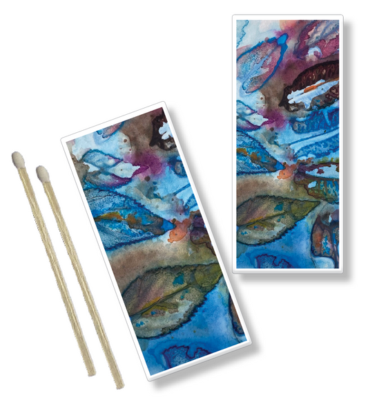 Decorative Matchbox in Bluesy Leaves