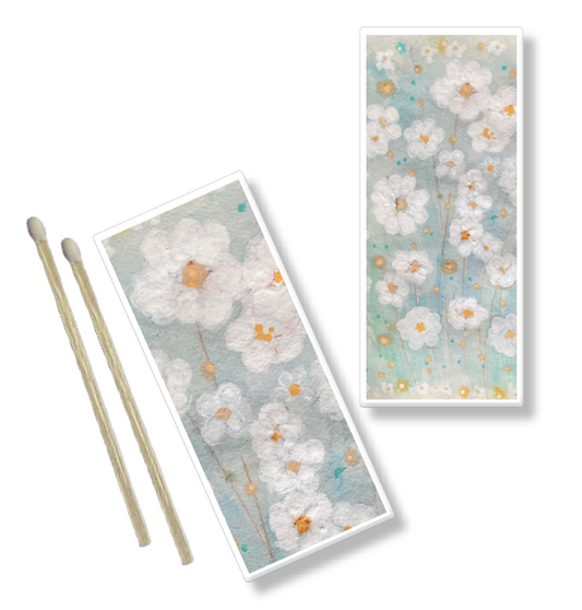 Decorative Matchbox in White Blossoms
