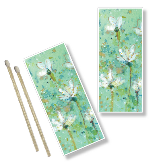 Decorative Matchbox White Wild Flowers