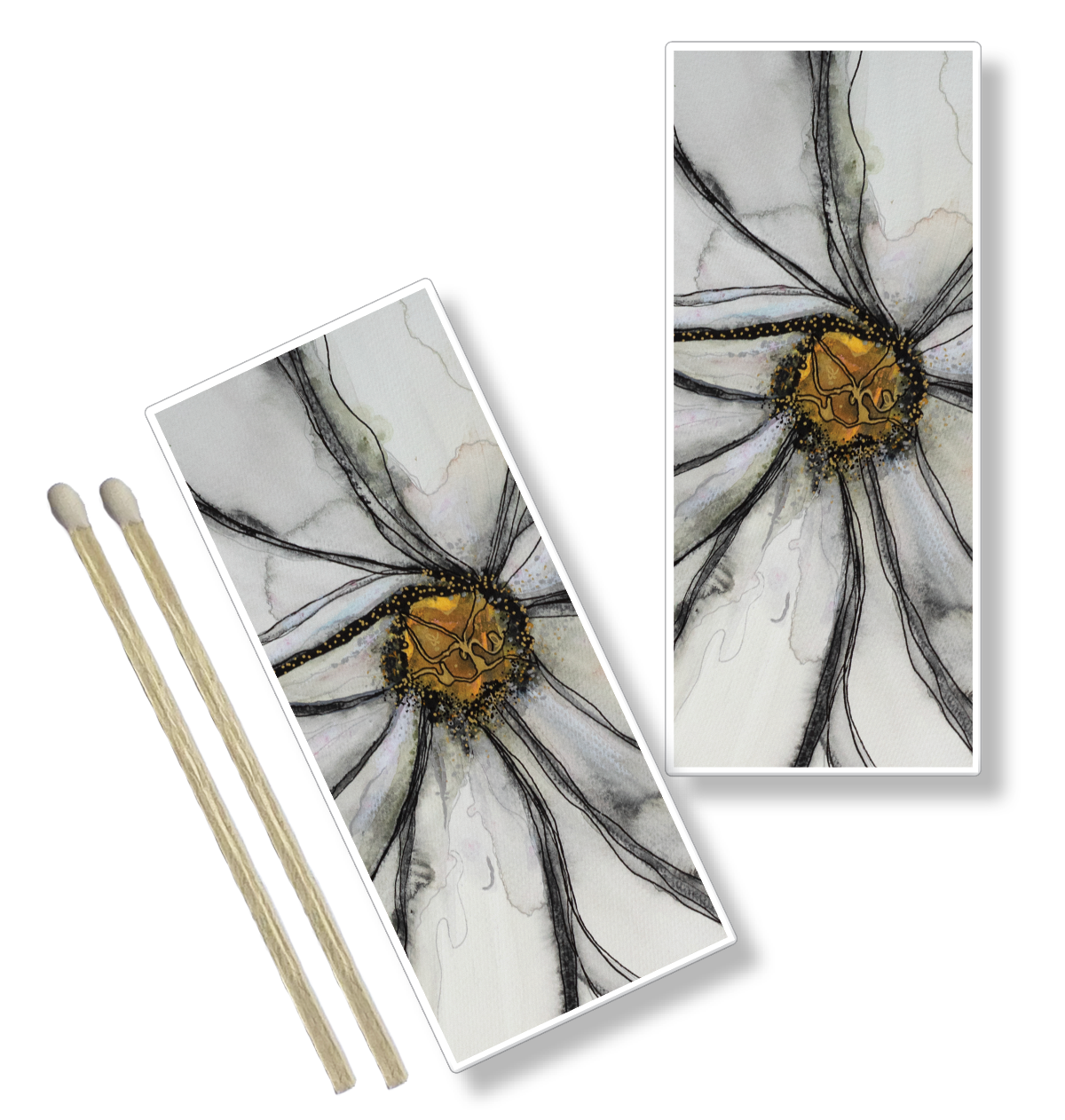 Decorative Matchbox in White Blossoms