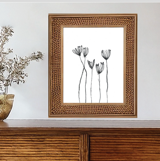 Wild Flowers in Black and White Print