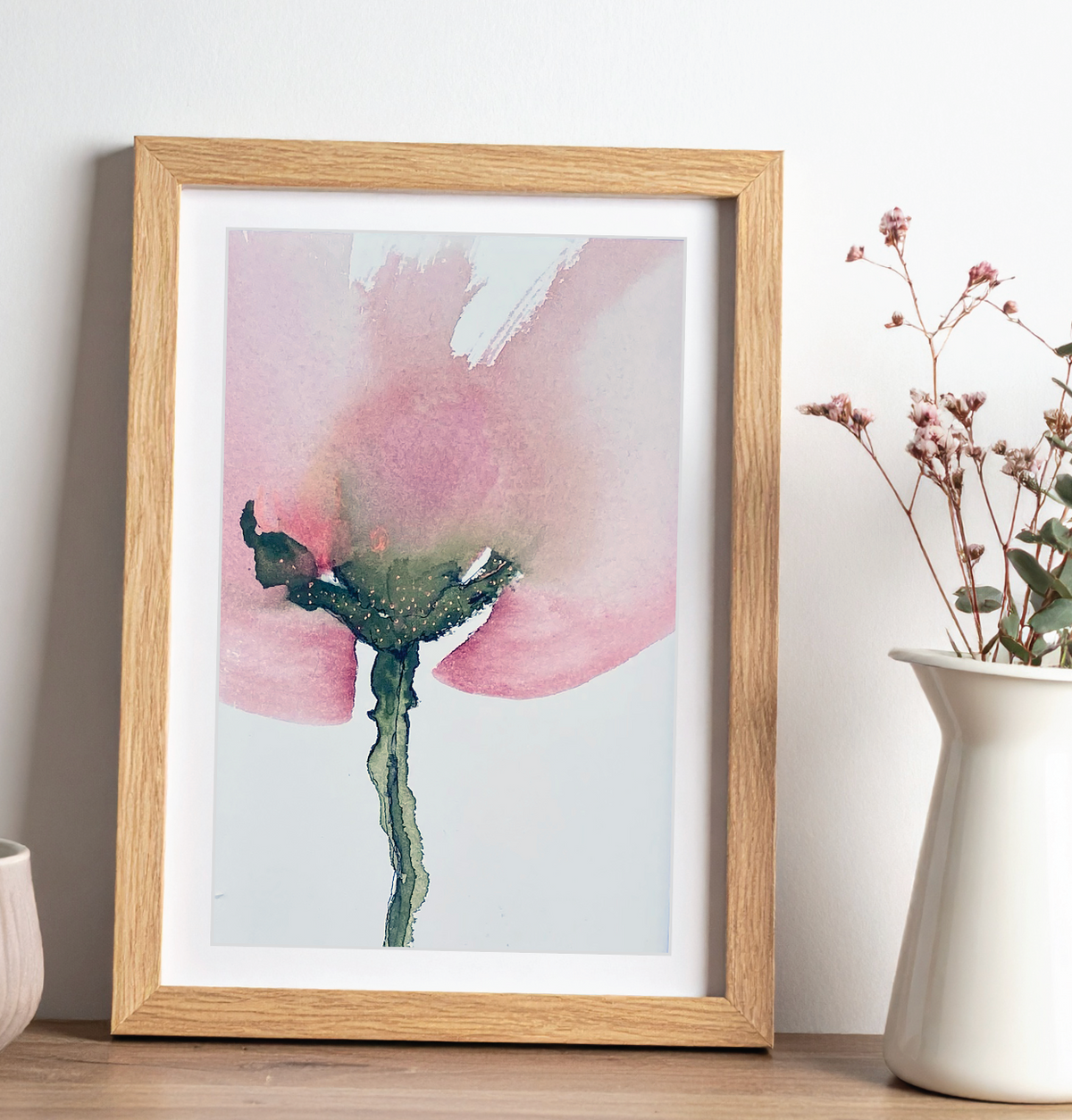 Pink Bloom Watercolor Original Painting