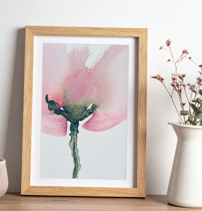 Pink Bloom Watercolor Original Painting