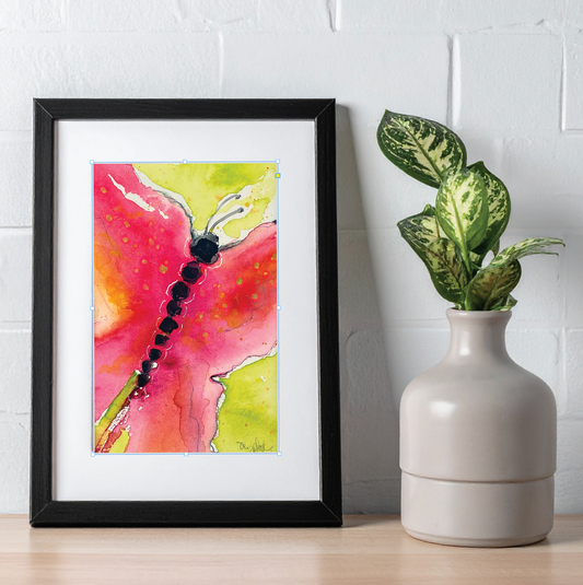 Pink Butterfly Watercolor Original Painting