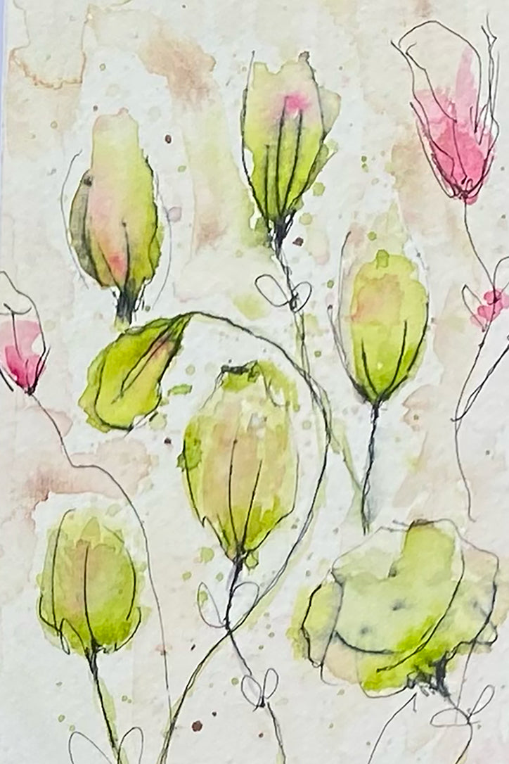 Umbra Poppies Original Watercolor Painting