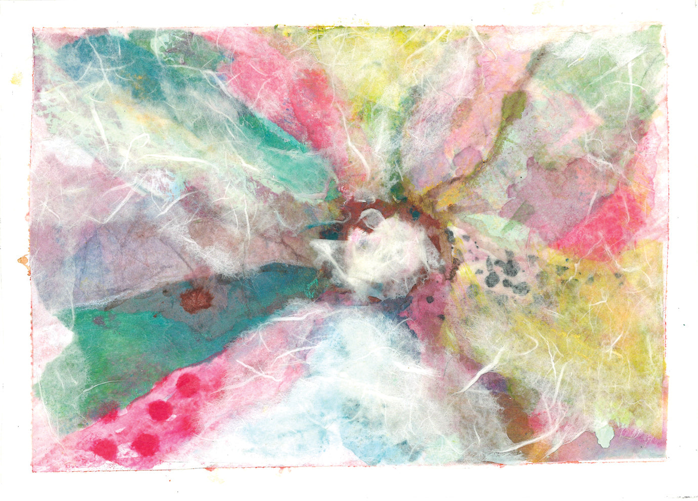 Mixed Media Abstract Flower Original Art