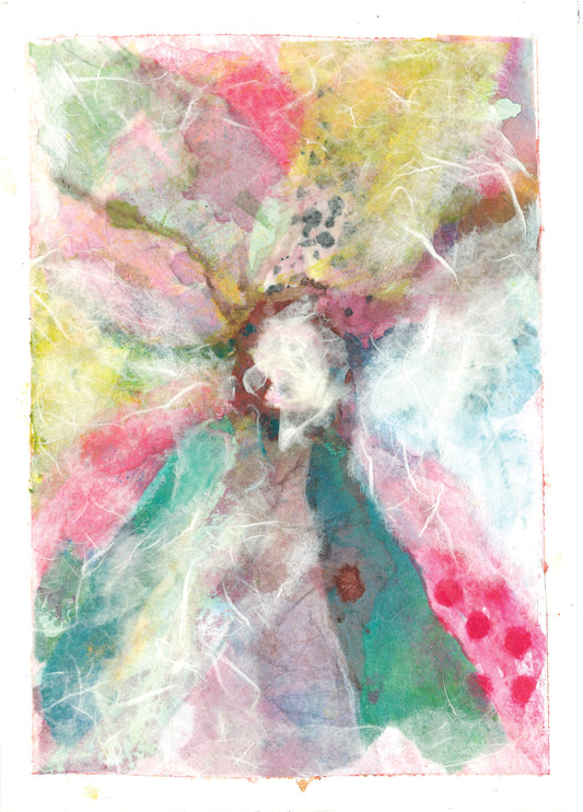 Mixed Media Abstract Flower Original Art