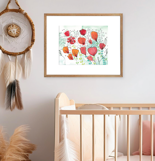 Whimsical Flowers 2 Print