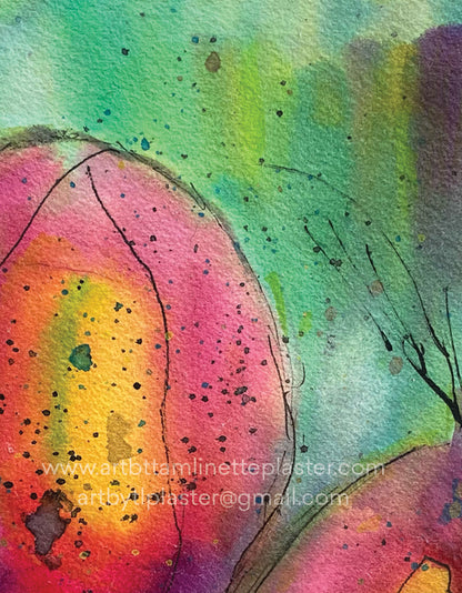 Watercolor Tulips Original Painting