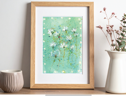 White Wild Flowers Original Painting