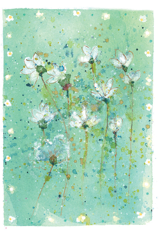 White Wild Flowers Original Painting